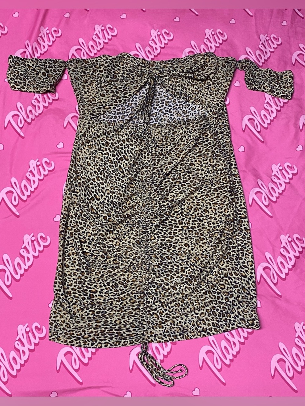 EUC SHEIN Leopard Cheetah Animal Print Club Evening Cocktail Fashion Mini Dress